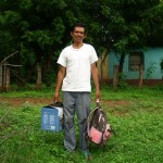 A portable PA system with back pack pa system
